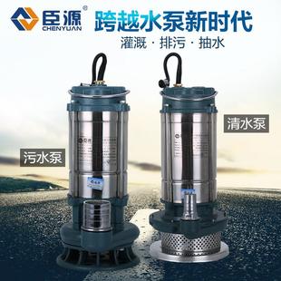臣源潜水泵220v不锈钢抽粪污水泵抽水机高扬程小型农用家用抽水泵