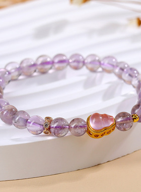 批发天然紫水晶手链新中式时尚浪漫紫色小巧女士爆款手串饰品定制