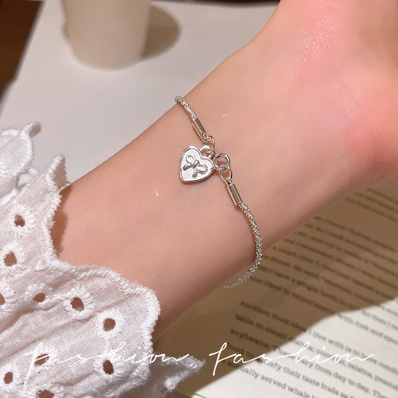 韩版ins风高级感饰品银波光粼粼爱心蝴蝶小众设计手链轻奢手饰女