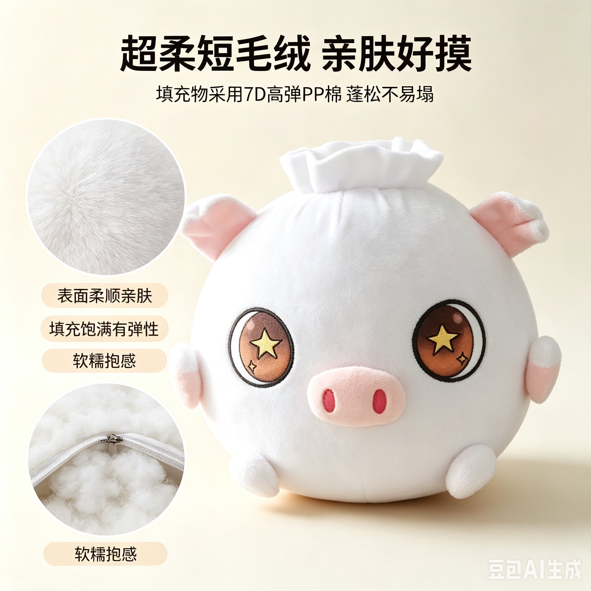 可爱猪公仔毛绒玩具大号女生布娃娃抱抱熊睡觉抱枕玩偶生日礼物
