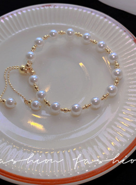 巴洛克珍珠手链女日韩冷淡风简约时尚气质手串ins网红超仙手饰品