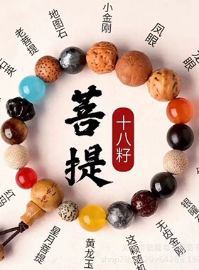 灵隐山正品18子手串男女款送礼抖音十八子手持本命年星月菩提佛珠