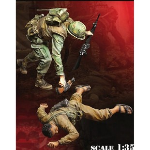 源模居GK 1/35树脂模型 越战-美国海军陆战队 手办白模 1372R