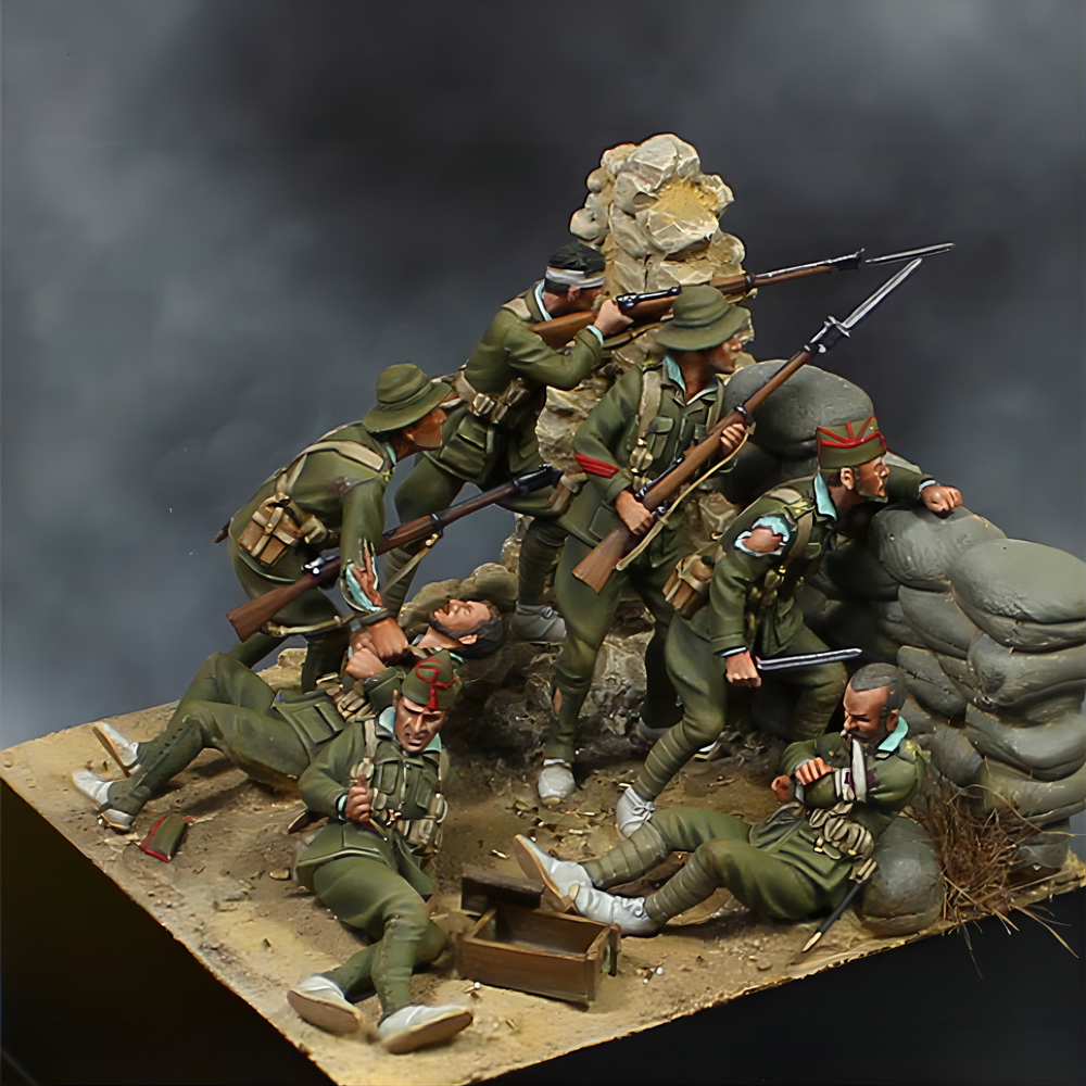 54mm兵人白模树脂模型