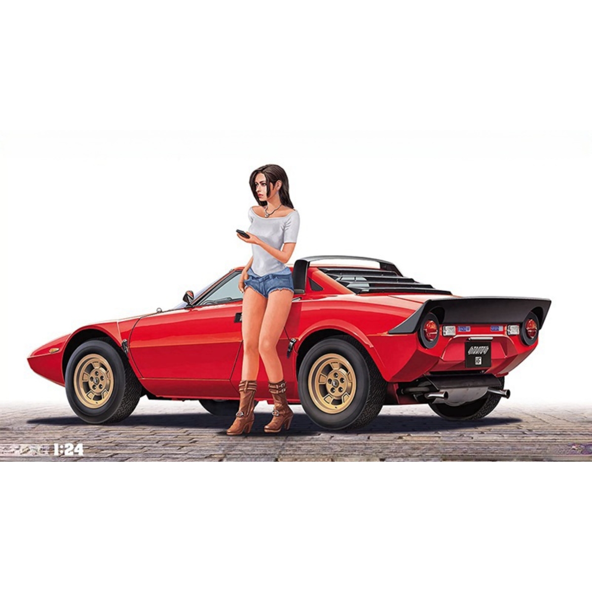 源模居GK 1/24树脂模型 意大利女孩(无车) 手办白模 1122C