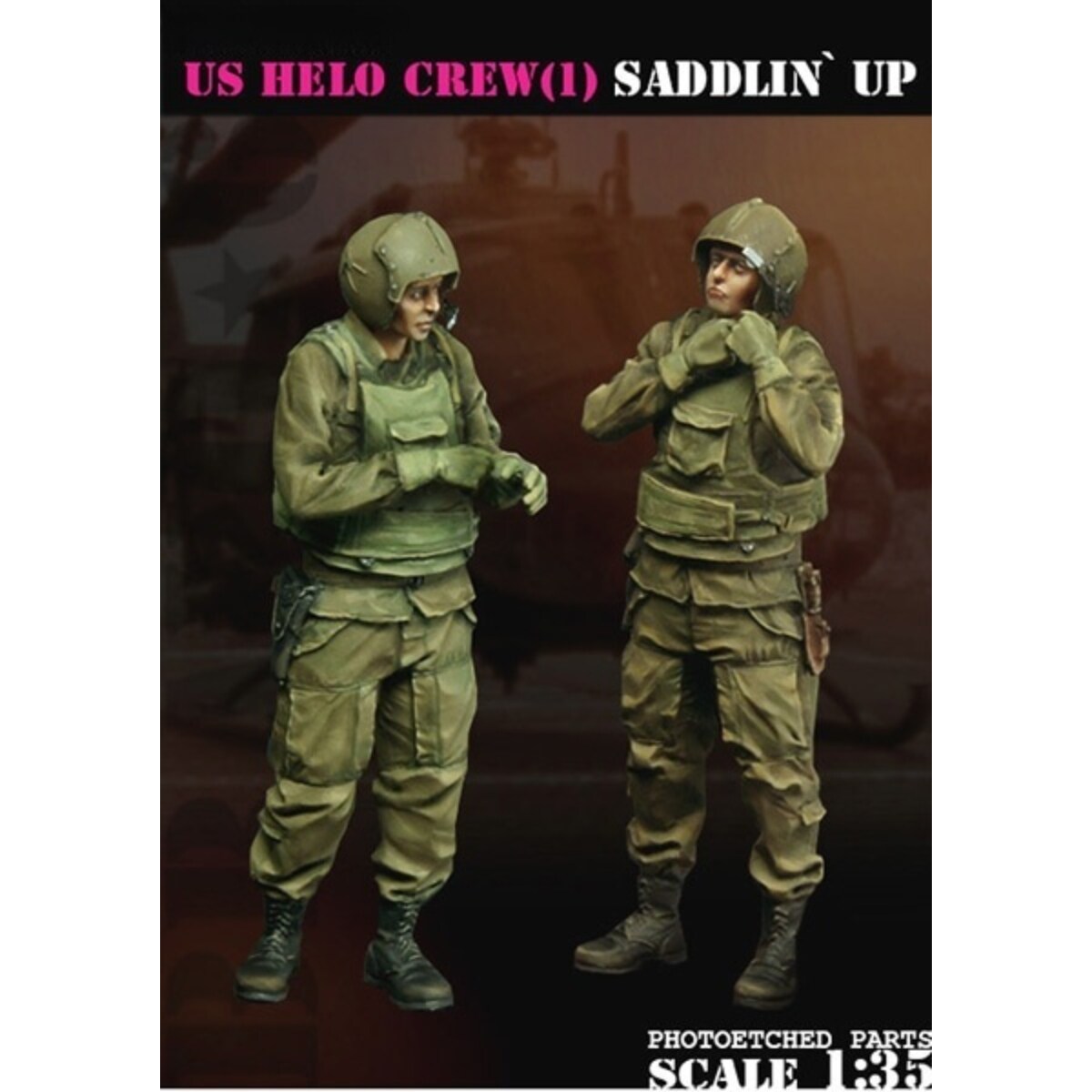 源模居GK 1/35树脂模型 越战-美国直升机机组人员 手办白模 1415R