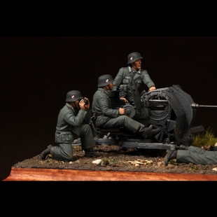 源模居GK 1/35树脂模型 二战德国防空炮兵(4人) 手办白模 727R