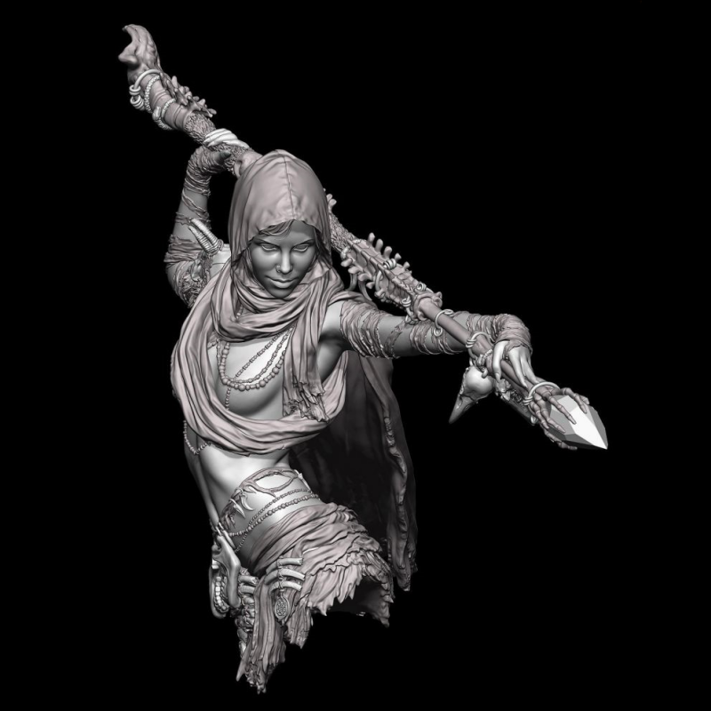 源模居GK 1/12树脂胸像模型 死灵法师 手办白模 567