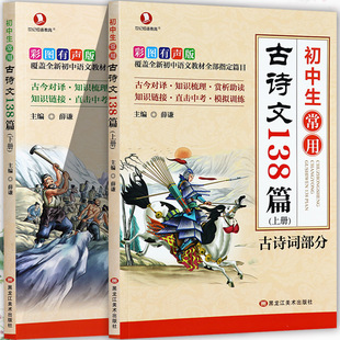 初中生常用古诗文138篇文言文古诗阅读训练人教版初中语文基础知识同步古诗文言文阅读训练初中文言文全解一点通完全解读黑龙江美