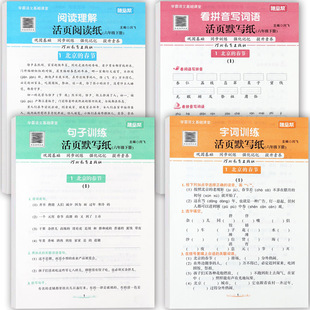 2024人教版六年级下册语文活页默写训练学霸语文基础课堂阅读理解六年级下册字词句段篇小学语文六年级下册一课一练达标培优100分