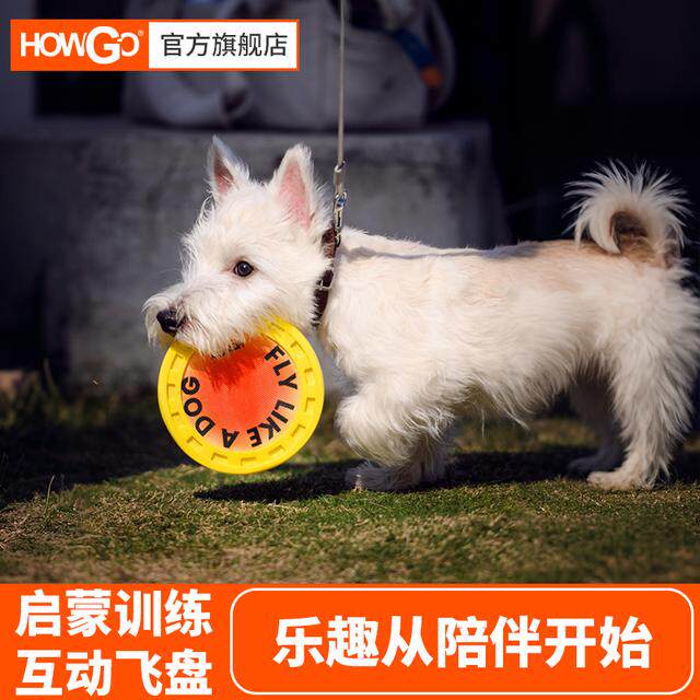 howgo狗狗玩具飞盘训练巡回互动解闷拔河耐咬材质柔软不伤牙比熊
