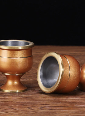 纯铜酒杯家用供水杯供佛杯观音杯财神关公拜神酒杯拜拜高脚茶杯