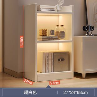 电视柜旁置物架家用书架简易落地收纳过道柜子客厅多层墙角书柜