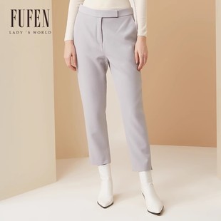 子KZ 百搭休闲裤 50191 女高腰纯色直筒宽松修身 福芬春秋新款