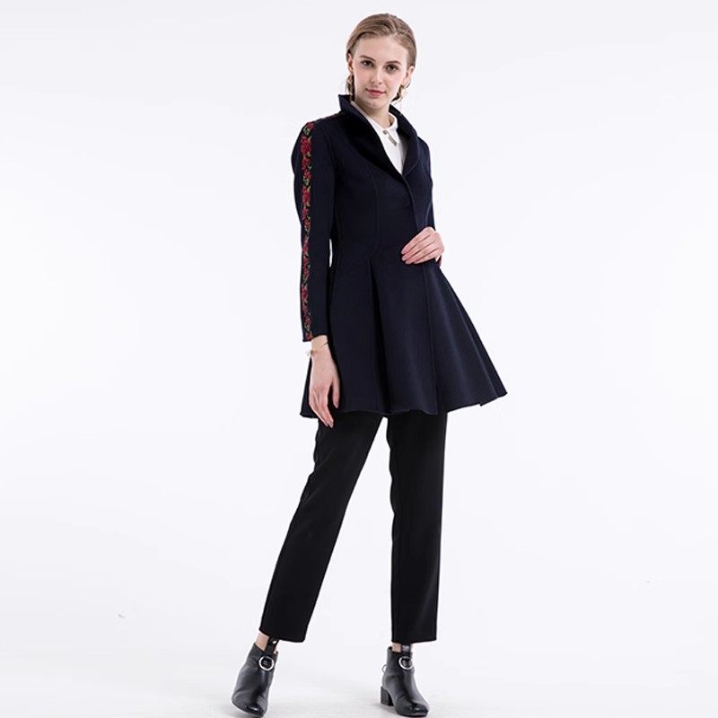 2024秋季新款休闲毛呢大衣女修身显瘦中年女士外套DY-10652