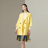 新款 10100 领上衣FY 风衣外套女春秋九分袖 多巴胺西装