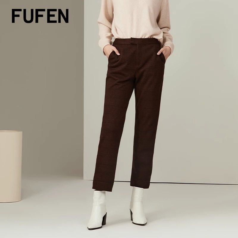 福芬新款秋冬裤子女偏厚九分裤百搭休闲九分裤KZ-50453