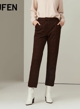 福芬新款秋冬裤子女偏厚九分裤百搭休闲九分裤KZ-50453