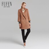 羊毛大衣女中长款 九分袖 修身 福芬秋冬新款 显瘦外套D 8771