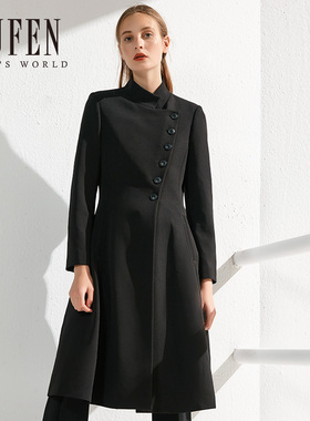 春秋季新款风衣中长款纯色休闲百搭气质显瘦女外套FY-12242