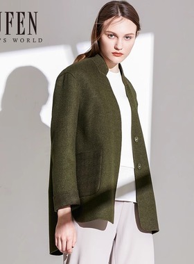 福芬春秋季新款修身显瘦气质百搭羊毛短外套女SY-12468