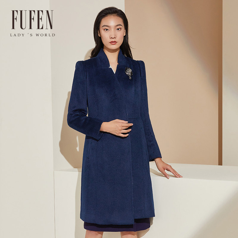 福芬早秋新款毛呢外套修身显瘦时尚气质羊毛大衣D-7722-1+1