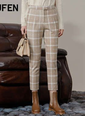 福芬休闲裤新款女冬款偏厚修身舒适气质时尚九分裤KZ-50461