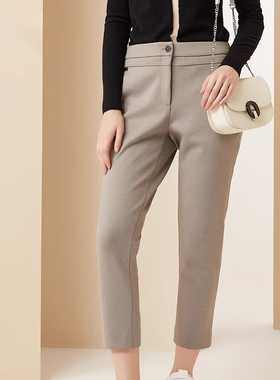 2023年裤子女秋冬纯色直筒加厚气质百搭休闲裤商务裤KZ-50320
