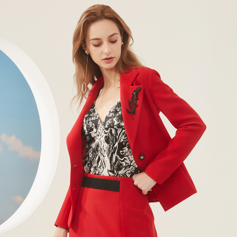 西装外套女修身收腰显瘦职业气质短外套上衣女SY-13801