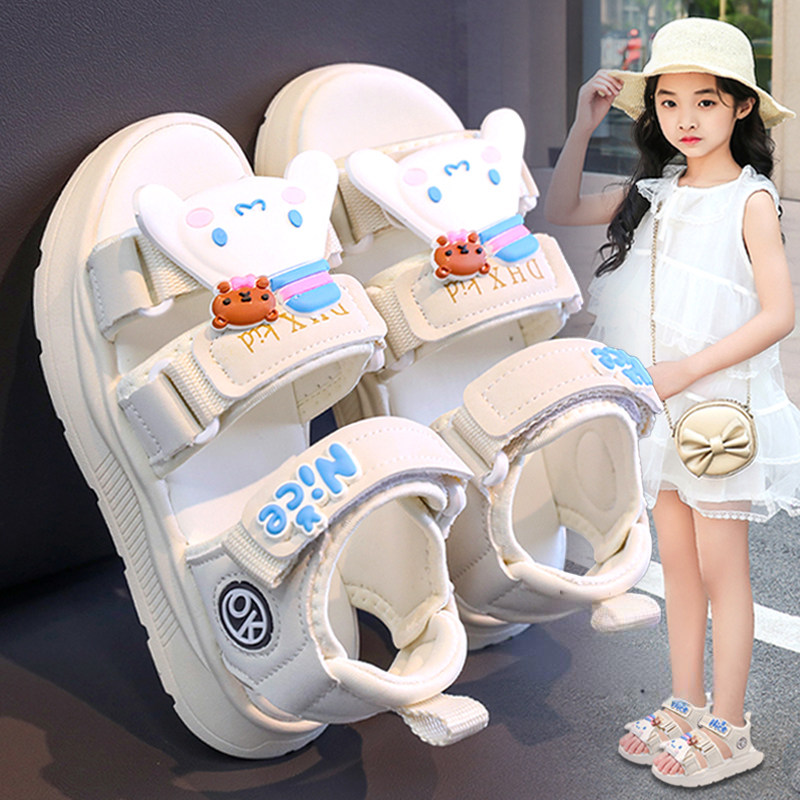 玉桂狗女童凉鞋夏2026新款儿童运动凉拖女孩韩版沙滩鞋中大童软底