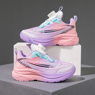 中大童老爹鞋 女童鞋 儿童运动鞋 新款 旋转纽扣跑步男孩潮 子2025秋季