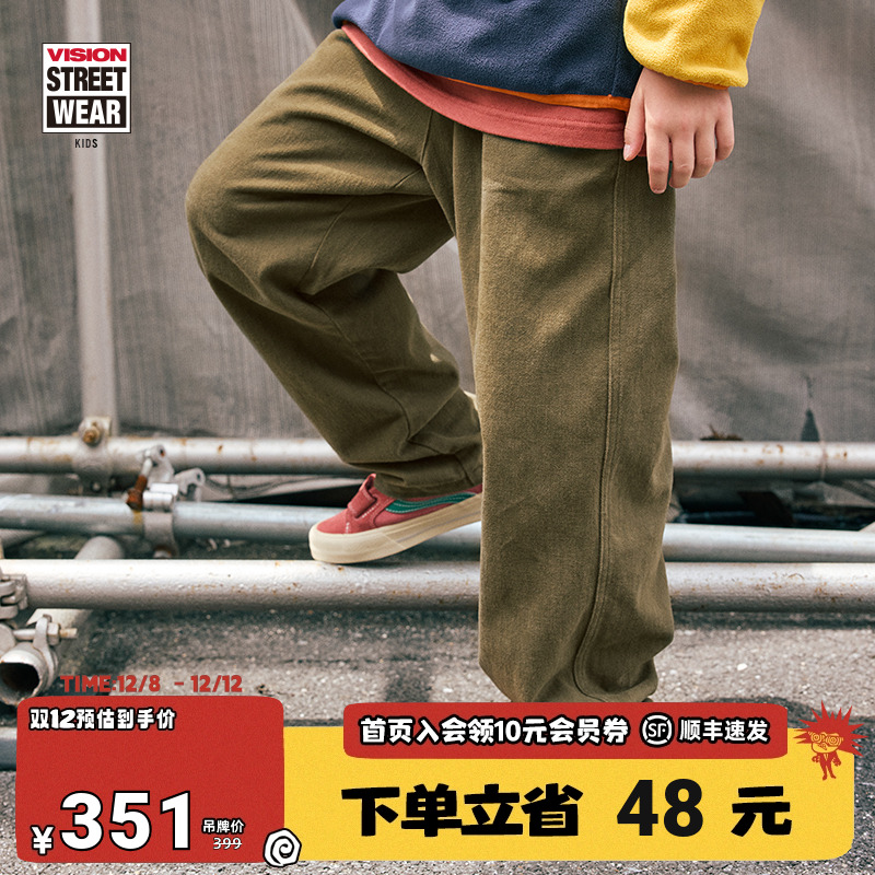 VISION KIDS 美式复古宽松街头滑板运动休闲长裤男女儿童童装秋冬