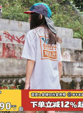 VISION童装 美式复古LOGO印花微落肩宽松短袖T恤男女同款25夏季