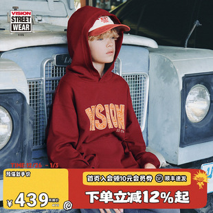 复古品牌历史图案连帽套头卫衣男女儿童26春新款 VISION童装 美式