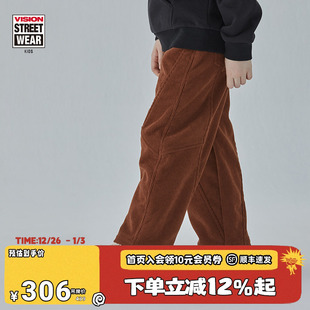 KIDS 裤 童装 复古灯芯绒直筒宽松长裤 子 男女儿童美式 VISION