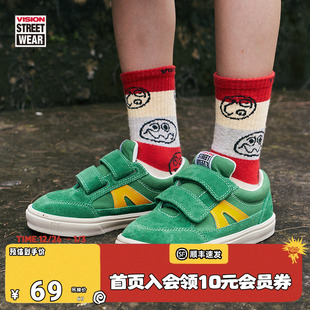 复古品牌历史笑脸图案中筒袜男女儿童25春新款 VISION童装 美式