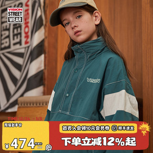 男女儿童复古休闲立领撞色半开襟秋冬夹克外套 童装 VISION KIDS