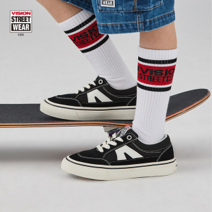 【预售】VISION童鞋 STICK经典黑低帮帆布鞋滑板鞋男女儿童运动鞋
