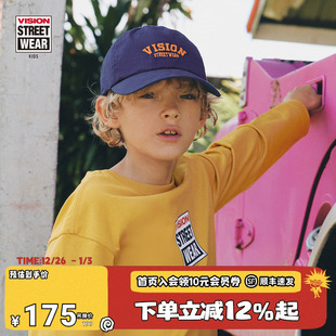 新款 复古水洗撞色LOGO绣花棒球帽男女儿童26春季 美式 VISION童装