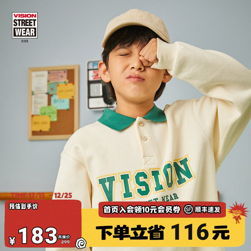 VISION宽松长袖polo衫