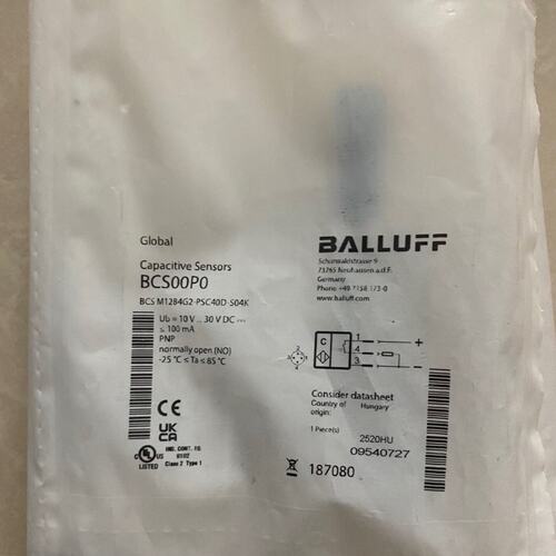 议价巴鲁夫BALLUFF电容式感测器BCS00P0全新 BCS M12B4G2-PSC40D-