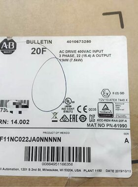 议价AB罗克韦尔变频器20F11ND3P4JA0NNNNN/20F11ND5P0AA0NNNNN