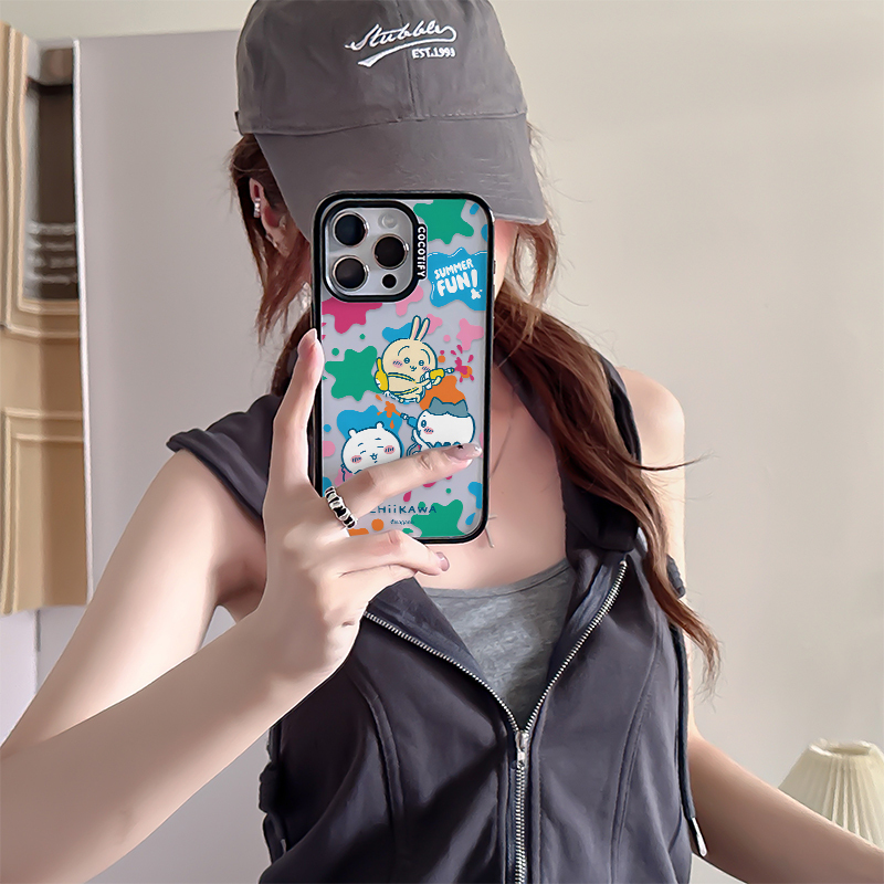 chiikawa适用苹果16promax手机壳新机15pro小八14plus吉伊卡哇13pm镜面亚克力ip12超好看保护壳女max新款外壳