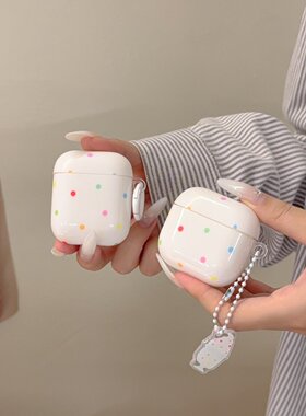 彩色小波点适用airpods4耳机套pro二代airpodspro2保护套新款4代苹果无线蓝牙三代airpods1/2防摔