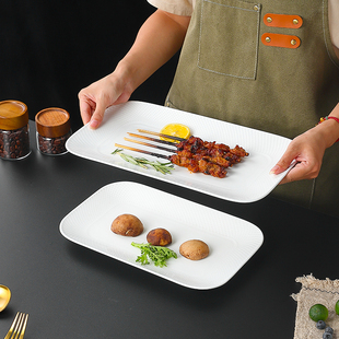 大号牛排盘寿司盘点心盘高档浅盘长方盘子西餐餐盘鱼盘平盘商用