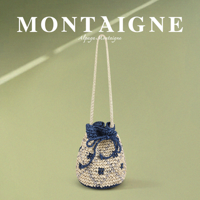 法国AlpagaMontaigne草编斜挎包