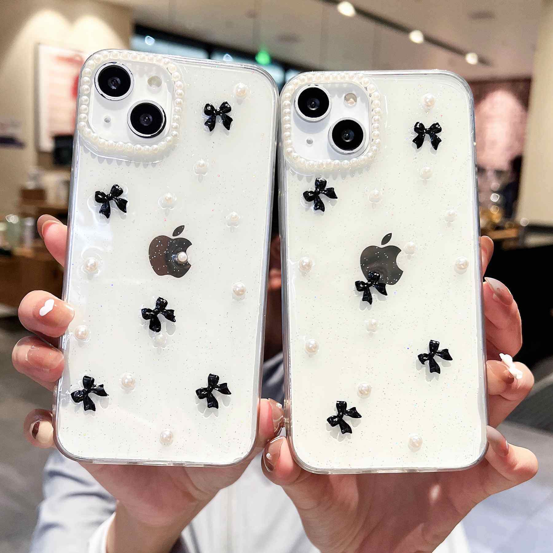 滴胶珍珠蝴蝶结11适用iPho其它配件