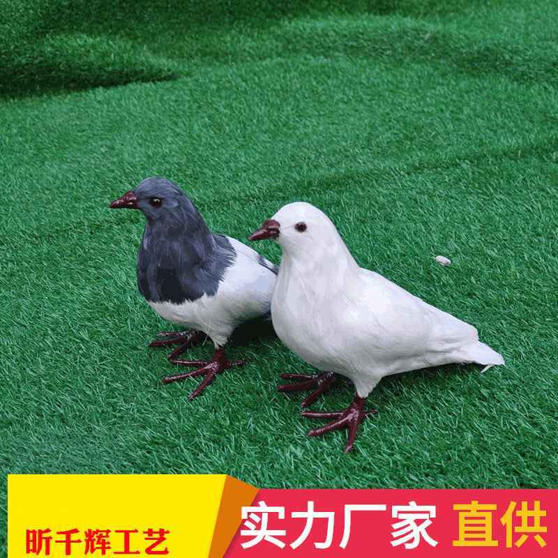 真羽毛仿真鸽子摆件模型婚庆道具展翅假鸽子装饰工艺品和平鸽玩具