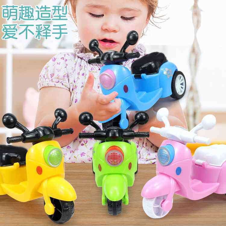 澄海玩具小绵羊摩托车可爱卡通仿真回力摩托车地摊热卖儿童玩具批