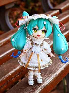 哈乐动漫ob11娃衣白色纱裙连衣裙bjd娃娃配件12分素体现货可